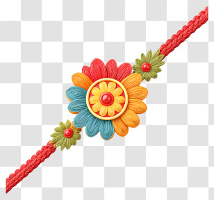 Colorful Rakhi - Colorful Floral Bracelet Transparent PNG