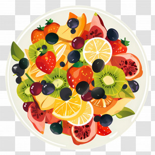Fruit Salads - Fresh And Colorful Fruit Salad Illustration Transparent PNG