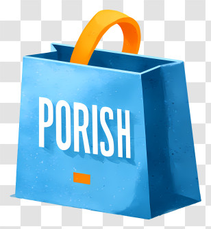 Porish Logo - Blue Shopping Bag Mockup Transparent PNG