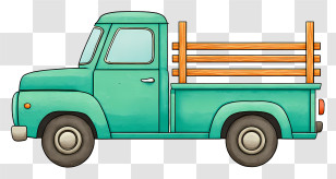 Pickup Truck - Green Truck For Transport Transparent PNG