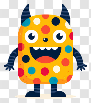 Cheery Polka Dotted Monster - Polka Dot Monster Cartoon Transparent PNG