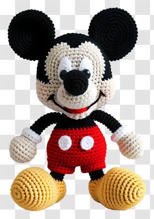 Mickey - Crocheted Cartoon Character Doll Transparent PNG