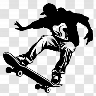 Skateboarding - Skateboarder Performing A Trick Transparent PNG