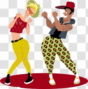 Dance Cartoon Royalty-free Illustration - Headgear - Dancing Men And Women Transparent PNG