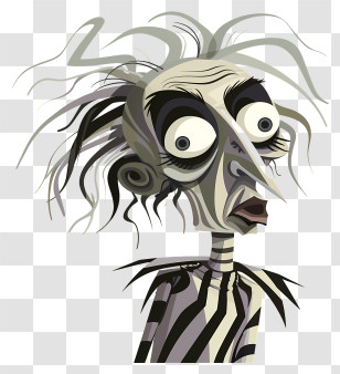 Beetlejuice - Spooky Cartoon Character With Crazy Hair Transparent PNG