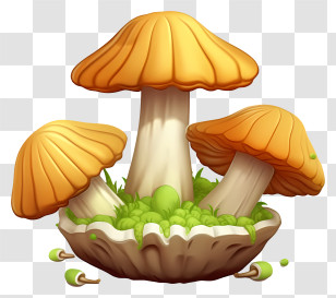 Mushroom - Orange Mushrooms In Nature Transparent PNG