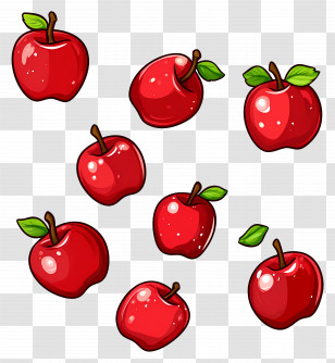 Falling Apples - Playful Cartoon Apples Transparent PNG