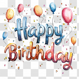 Happy Birthday - Happy Birthday Greeting With Balloons Transparent PNG