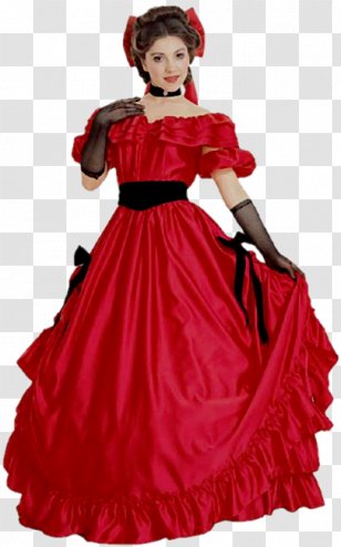 Scarlett O'Hara Southern Belle Halloween Costume Dress - Silhouette Transparent PNG