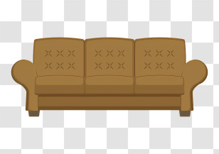 Icon - Elegant Brown Sofa For Living Room Transparent PNG