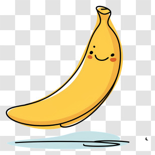 Smiling Banana - Smiling Cartoon Banana Illustration Transparent PNG