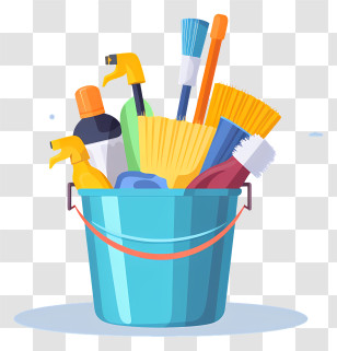 Cleaning Tools - Cleaning Supplies In A Bucket Transparent PNG