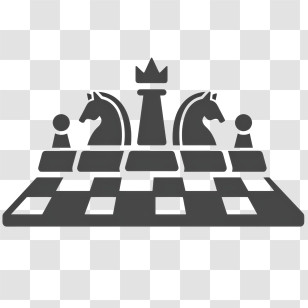 Chessboard Icon - Chess Pieces On Board Transparent PNG