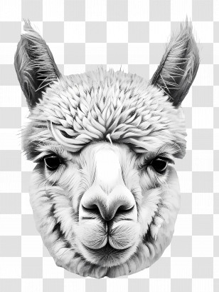 Alpaca Face - Llama Face Illustration Transparent PNG
