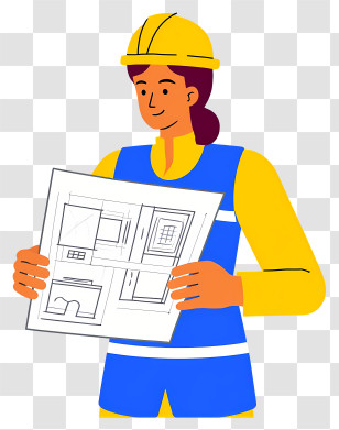 Engineer Holding Blueprints - Engineer Holding Blueprint Transparent PNG