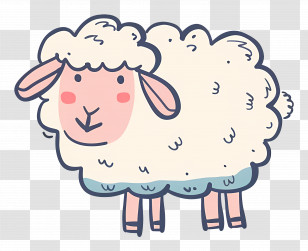 Sheep - Cute Cartoon Sheep Illustration Transparent PNG