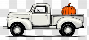 Vintage Truck - Vintage Pickup Truck Carrying A Pumpkin Transparent PNG