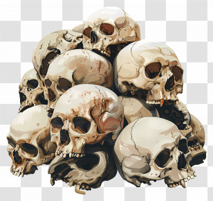 Pile Of Skulls - Pile Of Human Skulls Artistic Depiction Transparent PNG