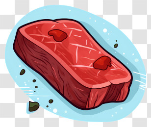 Steak - Raw Meat Slice With Marbled Texture Transparent PNG