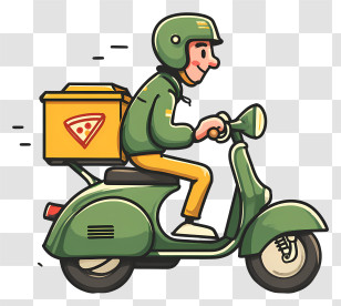 Pizza Delivery - Pizza Delivery On Scooter Transparent PNG
