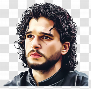 Kit Harington - Stylized Male Portrait Illustration Transparent PNG