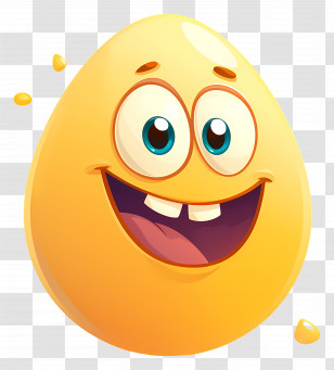 Cartoon Smiling Egg - Happy Egg Cartoon Character Transparent PNG