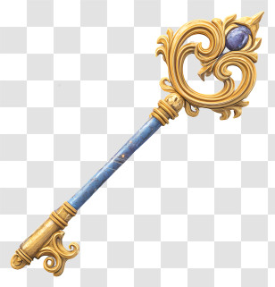 Mystic Key With Magical Aura - Golden Ornate Key Transparent PNG