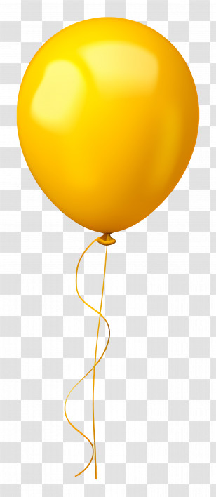 Single Balloon - Bright Yellow Balloon For Decorations Transparent PNG