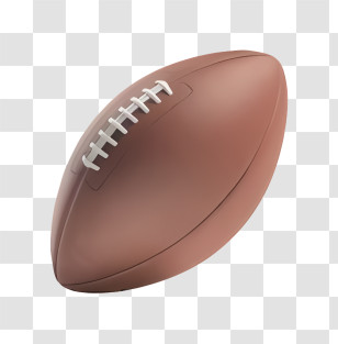 Cartoon - Realistic Brown Football Illustration Transparent PNG