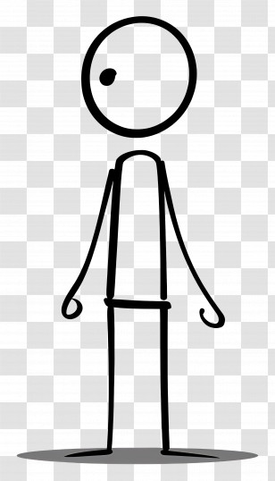 Kid Stick Figure - Minimalist Stick Figure Doodle Transparent PNG