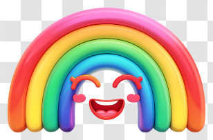 St Patricks Day - Smiling Rainbow Emoji With Vibrant Colors Transparent PNG