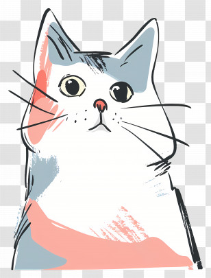 Doodle Cat - Cute Cat Illustration Transparent PNG