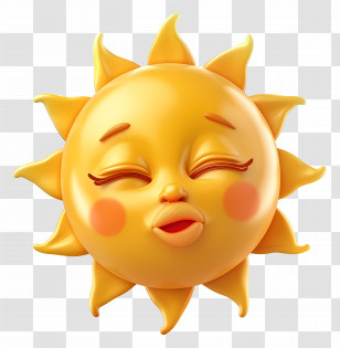 Sun Face - Cute Sun Cartoon With Facial Expression Transparent PNG