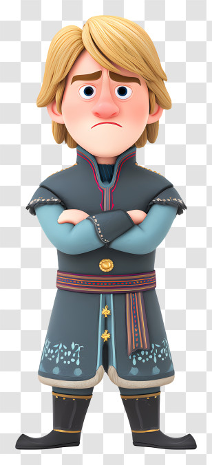 Frozen Kristoff - Serious Animated Character With Crossed Arms Transparent PNG