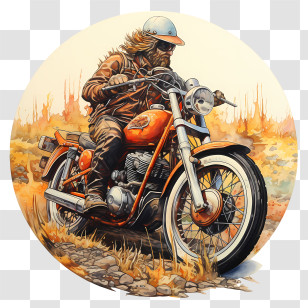 National Motorcycle Ride Day - Biker On Motorcycle Transparent PNG