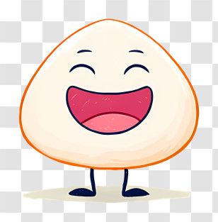 Kawaii Mochi Character - Happy Rice Ball Cartoon Transparent PNG