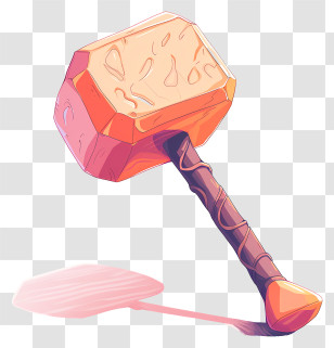 Hammer - Orange Hammer With Brown Handle Transparent PNG