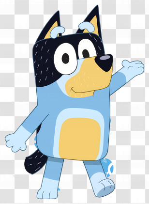 Bluey - Cartoon Blue Dog Smiling Cheerfully Transparent PNG