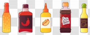 Spice Bottle - Assorted Sauce Bottles Illustration Transparent PNG