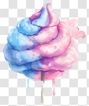 Cotton Candy - Colorful Cotton Candy Transparent PNG