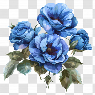 Blue Roses - Beautiful Blue Rose Bouquet Transparent PNG