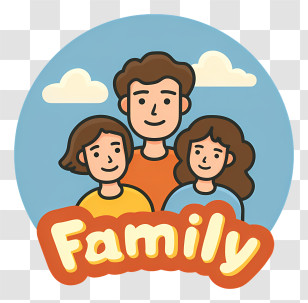 Family Logo - Family Illustration With Happy Faces Transparent PNG
