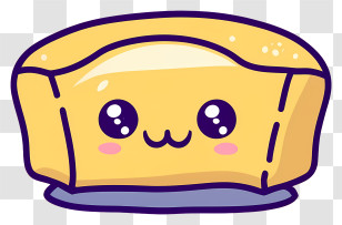 Cartoon - Cute Cartoon Bread With Smiling Face Transparent PNG