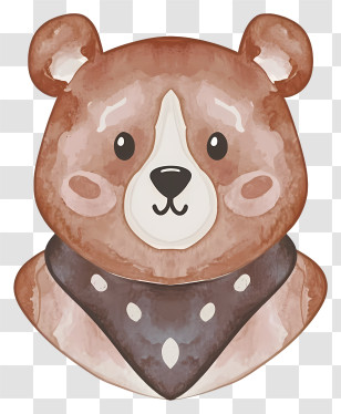 Brown Bear - Cute Bear Face Illustration Transparent PNG