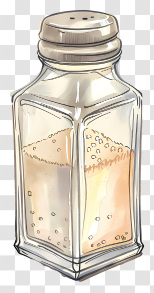 Salt Shaker - Illustration Of Glass Salt Shaker Transparent PNG