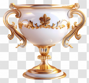 Winner Cup - Exquisite Golden Trophy With Ornate Design Transparent PNG
