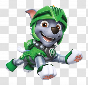Paw Patrol - Green Superhero Dog In Action Transparent PNG