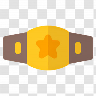 Champion Belt - Golden Champion Belt With Star Transparent PNG