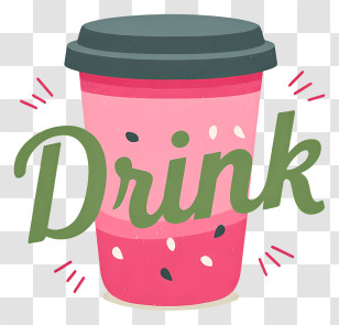 Drink Logo - Pink Drink Cup With 'Drink' Transparent PNG