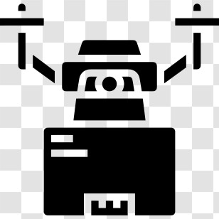 Drone Delivery - Black Drone Icon Transparent PNG